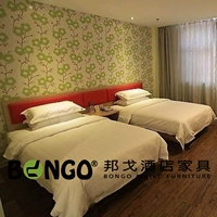 Fuzhou tùy chỉnh chủ đề khách sạn khách sạn căn hộ đơn giản đầy đủ đồ nội thất phòng đơn khung giường tiêu chuẩn trở lại nhà máy tủ để đầu giường