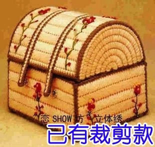 Coarse -Line Three -Dimensional Embroidry 3D Cross -Stitch Paper Box Drawing Paper Printing Diamond Drawing: EUROPEAN PAI TRASUREASURAGE BOX