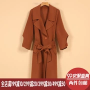 2018 mùa đông mới của phụ nữ 8A8050 Han Fan thời trang eo dài tay áo ve áo đôi phải đối mặt với cashmere coat