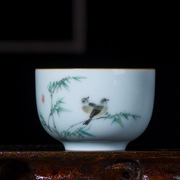 Kung Fu Tea Cup Tea Tea Tea Set Master Cup Cup Single Cup Cup nhỏ Cup Pastel Glaze trên Jingdezhen Shadow Celadon