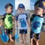 Đồ bơi trẻ em Hàn Quốc Baby Boy nhỏ vừa Big Boy ba mảnh kem chống nắng nhanh khô Spa Swimwear chia đồ bơi đồ bơi nàng tiên cá cho bé gái