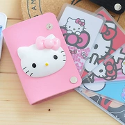 Kitty phim hoạt hình dễ thương xoay cá tính gói thẻ gói thẻ Hàn Quốc của phụ nữ thẻ đa thẻ sinh viên thẻ bộ