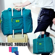 Túi du lịch Hàn Quốc tote túi nylon chống thấm gấp có thể được thiết lập của xe đẩy hành lý lưu trữ túi bao bì túi nam và nữ