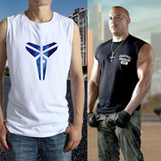 Vest nam mùa hè bông rộng vai tay áo t- shirt lỏng dưới vai thanh niên thể dục kích thước lớn t- shirt