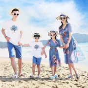 2018 mùa hè gia đình trang bị một gia đình ba bên bờ biển gia đình nhà kỳ nghỉ lãng mạn tuần trăng mật thời trang của phụ nữ ăn mặc