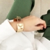 Mới của Châu Âu và Mỹ phong cách phóng đại kim loại áo len phiên bản rộng vòng đeo tay cá tính đơn giản đồ trang sức thời trang nữ bracelet trang sức Vòng đeo tay Cuff