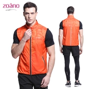 Zona chạy thể thao vest nam T-Shirt mùa hè không tay tie dây kéo tập thể dục giản dị vest Slim thoáng khí