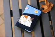 Nhật Bản KINECAT mèo Kiro chính hãng mèo ESQ Kara mèo Nhật Bản vải cotton hộ chiếu gói thẻ ID