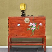 Tất cả gỗ rắn Trung Quốc mới gỗ long não hộp thư pháp và hộp sơn phòng khách bàn cà phê hộp lưu trữ hộp lưu trữ với hộp chân máy - Cái hộp