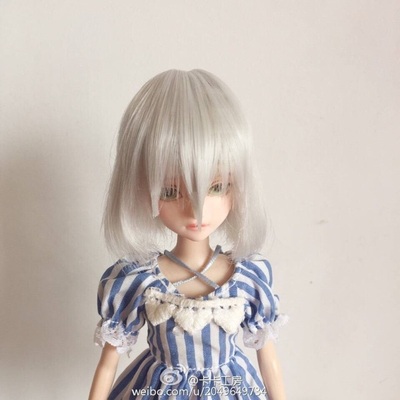 taobao agent Tea Kaka hand | Anime COS buckle short wig silver BJD/AZ/OB/Keer/Barbie doll