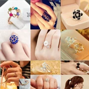 Hàn Quốc trang sức nhỏ đơn giản nhỏ cúc cúc ngón tay nhẫn hoa hồng mở vòng phụ nữ xu hướng phụ kiện