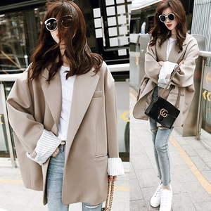 Hàn quốc Dongdaemun quá khổ siêu lỏng kích thước lớn phù hợp với áo khoác của phụ nữ ngắn retro giản dị phù hợp với BF gió