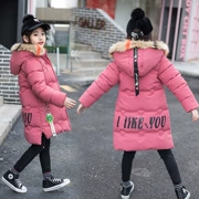 2018 bé gái mới trong chiếc áo khoác cotton dài mùa đông trẻ em phiên bản Hàn Quốc áo khoác trẻ em áo khoác mùa đông nước ngoài - Quần áo độn bông thể thao