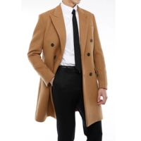 Демисезонное длинное шерстяное пальто, кашемир, куртка, в корейском стиле
