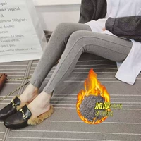 Bà bầu Quần legging mùa đông cộng với nhung dày Phụ nữ nâng bụng ấm 3-9 tháng mùa đông mặc bà bầu thủy triều mẹ quần hoang dã quần bầu ống rộng