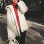 Zhang Dazhao Áo khoác ngắn Lamb Fur Dài tay trùm đầu Zipper Zipper Áo khoác mới mùa đông Hàn Quốc áo khoác burberry nữ