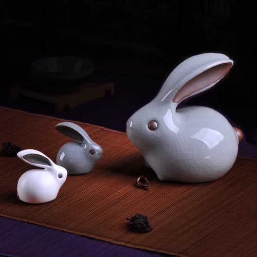 Ru Kiln Rabbit может открыть кусок пленки Ru Kiln Tea Pets Boutique Ru Фарфоровое мастерство керамическое нефритовое кролик ru Kiln Бутик