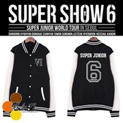 Buổi hòa nhạc Super Junior SUPER SHOW6 mới với nam và nữ cộng với đồng phục bóng chày hỗ trợ nhung - Thể thao sau