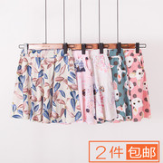 Mùa hè bông của phụ nữ quần short pajama phần mỏng quần lỏng cotton bông bông quần nhà cotton quần bãi biển lụa
