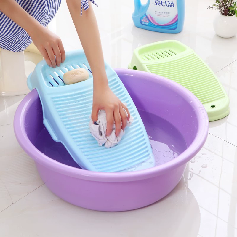 Nhật Bản mua tấm ván giặt bằng nhựa giặt đồ gia dụng lớn dày quần áo nhỏ bàn chải chống trượt tay chà bồn tắm - Hệ thống giá giặt