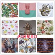 Dứa new hangs ins nền tường vải cô gái ngủ cạnh giường ngủ trang trí trái cây tấm thảm lớn DIY tùy chỉnh
