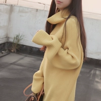 Демисезонный трикотажный свитер, длинный шарф, городской стиль, в корейском стиле, средней длины