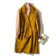 [Dâu tây] mùa thu và mùa đông dài phù hợp với cổ áo giản dị áo len coat 007 thương hiệu cửa hàng giảm giá để rút của phụ nữ quần áo