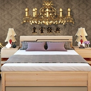 giường ngủ 1,8 giá Mitt chủ đôi phòng ngủ gỗ tiết kiệm 1,5 2 m 2,2 m giường gỗ Trung Quốc hiện đại - Giường