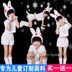 New thỏ trắng trang phục biểu diễn mẫu giáo bunny quần áo hiệu suất thỏ trắng trang phục khiêu vũ phong cách động vật quần áo Trang phục