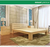 Dân gian 2 người rắn gỗ thông đơn giản hiện đại khảm giường đôi giường gỗ Simmons giường 1 giường giường đầu giường mẫu giường tầng