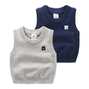 Bé đan áo len 2018 mùa thu mới chàng trai trẻ em mặc trẻ em vest màu rắn vest wt-7799