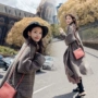 Mùa thu đông 2018 của phụ nữ Áo len kẻ sọc Hàn Quốc nữ mùa thu và mùa đông mặc áo len dày houndstooth dài - Áo Hàn Quốc áo dạ nữ đẹp