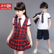 Dịch vụ làm vườn mẫu giáo mùa hè phù hợp với lớp quần áo lưới trường học Anh gió trẻ em hợp xướng Hàn Quốc đồng phục trường tiểu học - Đồng phục trường học / tùy chỉnh thực hiện