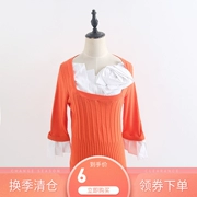 2018 mùa thu và mùa đông Hàn Quốc phiên bản của người đứng đầu vòng cổ màu rắn dài tay đáy áo lá sen tay áo Slim áo len ấm bên trong của phụ nữ quần áo