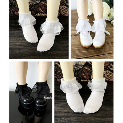 taobao agent [Free shipping over 58] BJD doll socks 3 minutes 4 points, giant baby cute lace socks black white