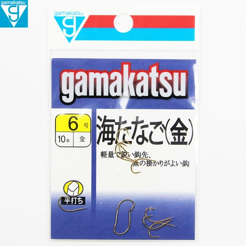 Гамакацу, Япония Гамакацу Gamaka Fish Hook Haixi Gold с обратными колючками для рыбалки