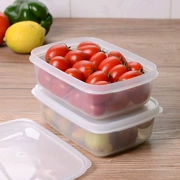 Nhà sáng tạo Nhật Bản nhập khẩu hộp lưu trữ nhà bếp Hộp nhựa kín tủ lạnh hộp bánh bao Bộ sưu tập trái cây hình chữ nhật - Đồ bảo quản