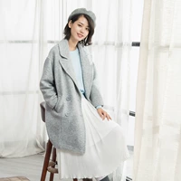 В флагманском магазине Inman Winter Dress Новое простые чистые цвета шерстяной шерстяной пальто 1864321213
