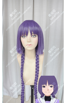 taobao agent Blogger biography, dark purple bobo head, one rice tingling braid model anime female cosplay wig