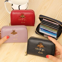 Lớp đầu tiên của da organ thẻ bag của phụ nữ chủ thẻ da coin purse multi-card gói thẻ dây kéo ví nhỏ bộ thẻ ví cầm tay