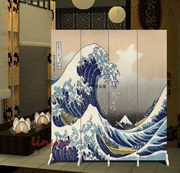 Wave mới in tranh nổi tiếng Nhật Bản ukiyo-e phòng khách khách sạn hai mặt màn hình gấp di chuyển hiên và gió - Màn hình / Cửa sổ
