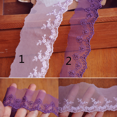 taobao agent Purple lace clothing, 4-5.5cm, with embroidery, lace dress