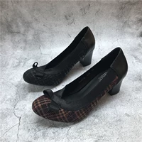 2018 cửa hàng nhà máy xuân mới bị hỏng mã đầu nhỏ tròn cao gót nông miệng trứng cuộn dày với bộ bàn chân thấp để giúp giày nữ giày loafer nữ