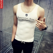 Mùa hè in ấn mồ hôi vest Hàn Quốc phiên bản của không tay Slim workout quần áo T-Shirt nam thể thao vest nam áo sơ mi áo T-Shirt mỏng