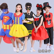 Trẻ em của Môi Trường Trang Phục Sinh Viên Trình Diễn Thời Trang Trang Phục Biểu Diễn Boy Superman Batman Trường Bạch Tuyết Công Chúa Đi Bộ Hiện Váy