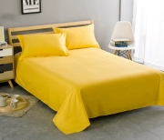 2019 mới bông bốn mùa Đoạn tấm vàng rực rỡ của mô hình đơn giản màu trơn sáng tấm bông thân thiện với da vàng - Khăn trải giường