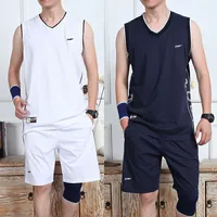 Quần áo bóng rổ phù hợp với nam giới mùa hè cotton thể thao quần short phù hợp với V-Cổ vest nam jerseys chạy giải trí phù hợp với bộ quần áo the thao nữ adidas mùa đông