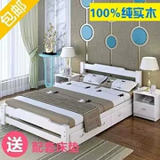 gỗ đơn giản giá rẻ giường đôi 2 m 2.2 m 2.4 1.8 mở rộng giường phòng ngủ đầy đủ các thông 1,35 - Giường