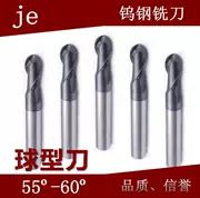 Đài Loan nhập khẩu 58 độ tiêu chuẩn 2 lưỡi bóng cuối nhà máy hợp kim vonfram thép lưỡi côn thẳng thân 2 lưỡi 1-20 mm