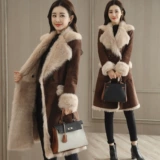 Simplicity New 2019 Новая женская одежда лаборатория скрытая пряжка в середине длины плюс бархатный мех интегрированные тренды